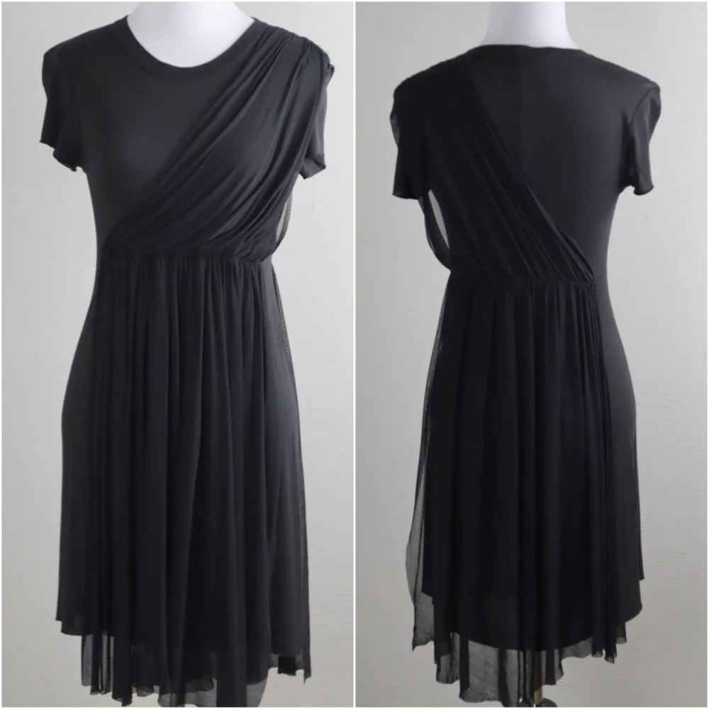 ALC Draped Grecian Black T-shirt Dress